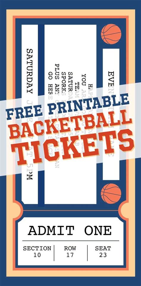 Free Printable Basketball Ticket Free Printables Online Ticket