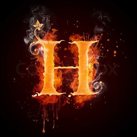 Connect with them on dribbble; Fire Swirl Letter H Isolated on Black Background. Computer ...