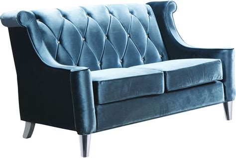 Barrister Blue Velvet Loveseat From Armen Living Coleman Furniture