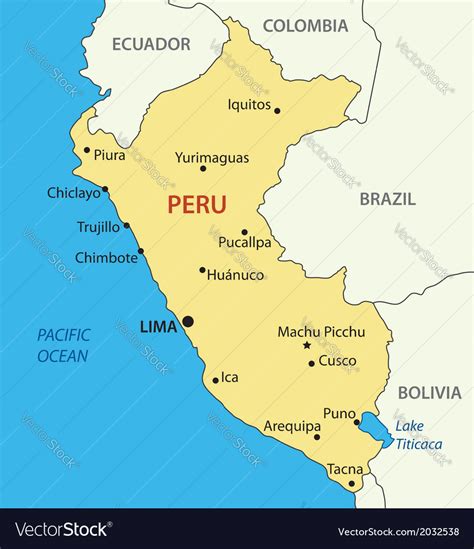 Republic Of Peru Map Royalty Free Vector Image