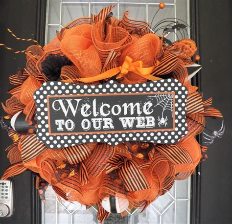 Halloween Wreath Door Hanger Halloween Decoration Halloween | Etsy ...