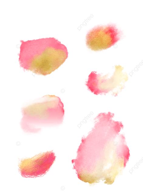 Hand Painted Gold Foil Gold Powder Gradient Watercolor Brush Strokes