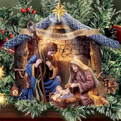 Thomas Kinkade Illuminated Nativity Story Garland Set Ebay