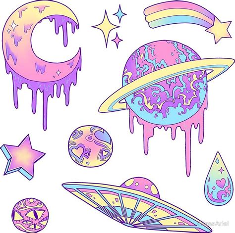 Sticker For Sale Mit Pastellgalaxie Von Elianaariel Galaxy Drawings