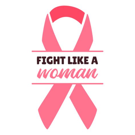 Breast Cancer Fight Like Woman Ribbon Transparent PNG SVG Vector File