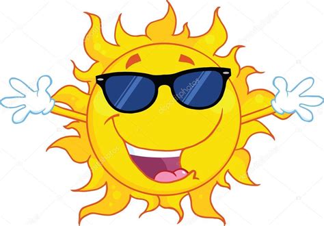 Happy Sun With Sunglasses And Open Arms Stock Photo By ©hittoon 38482169