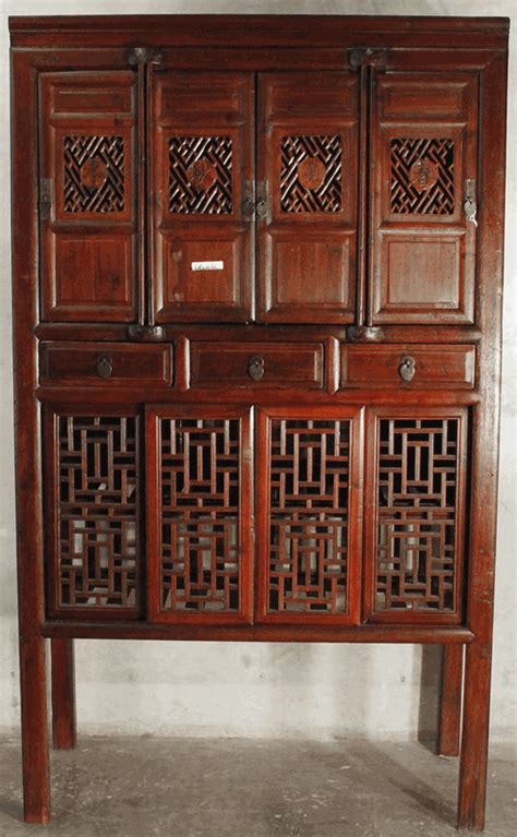 The restored deep finish is in excellent condition on this american made antique furniture. Antique Asian Furniture: Kitchen Cabinet from China