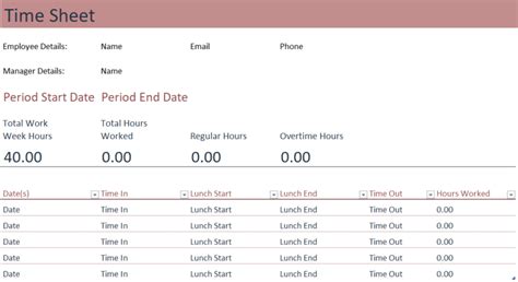 How To Create A Timesheet In Excel 5 Free Templates