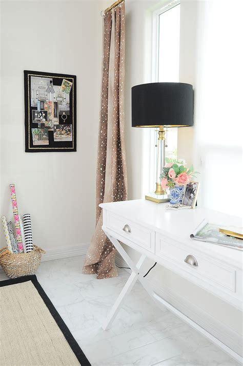 Bright White And Gold Home Office Reveal With Images Bright White