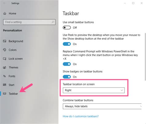 How To Move Taskbar From Side To Bottom On Windows 10