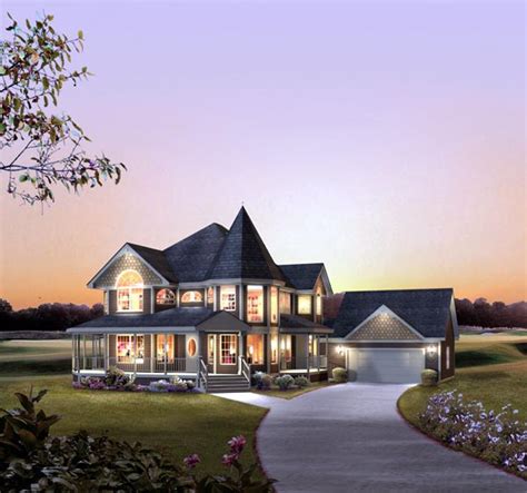 4 car garage plans feature oversized garage bays with tall ceilings that can hold a recreational vehicle. House Plan 86939 | Victorian Plan with 2560 Sq. Ft., 4 ...