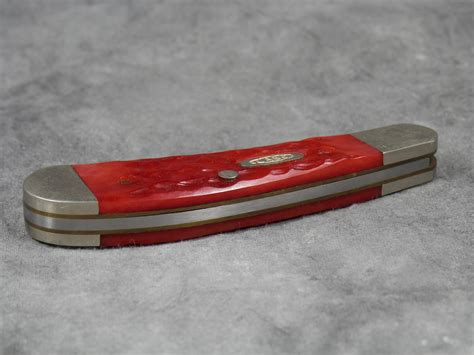 What Is A 1989 Case Xx Usa R611098 Ss Red Jigged Bone Sowbelly Razor Pocket Knife Worth