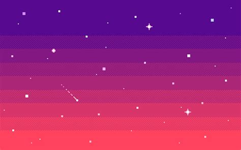 Pixel Art Star Sky At Evening Vector Background Stock Illustration