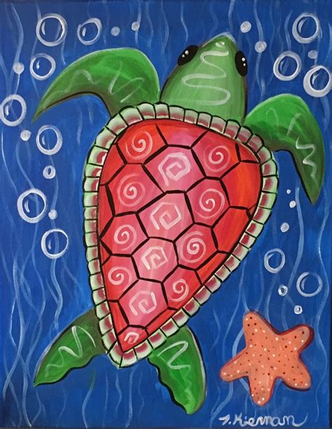 Sea Turtle Painting Step By Step Acrylic Tutorial For Beginners