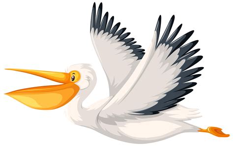 A Pelican Character Flying 294180 Vector Art At Vecteezy