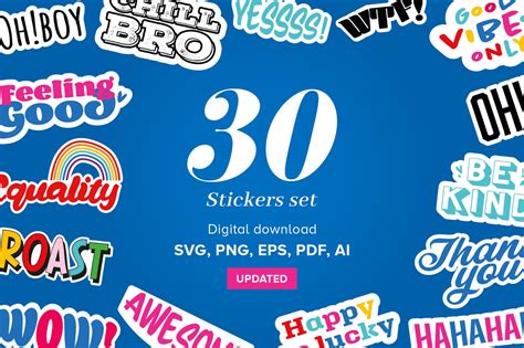 Sticker Bundle Svg Ai Eps Png Pdf Graphic By Pixtordesigns