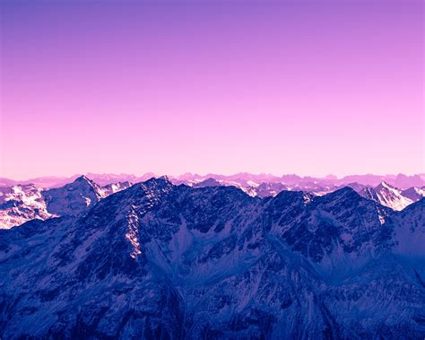 Mountains Snow Purple Sky Wallpaper 1280x1024 Resolution Wallpaper