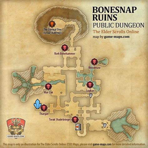 Eso Bonesnap Ruins Boss Map Eso Norvulk Ruins Delve Map With Skyshard