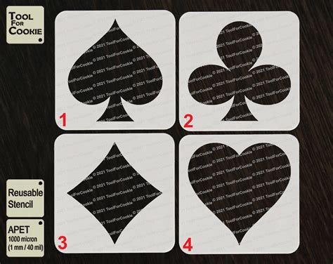 Playing Card Suit Stencil Etsy Canada