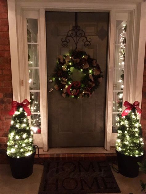 Front Porch Christmas Trees With Lights Etsy Front Porch Christmas