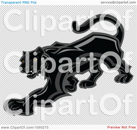 Clipart Prowling Black Panther Mascot Royalty Free Vector