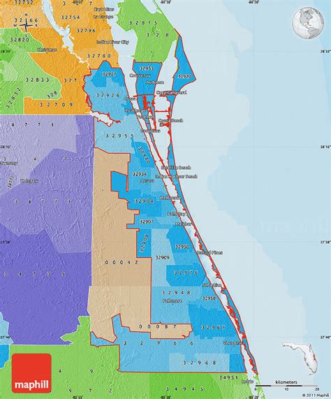Political Shades Map Of Zip Codes Starting With 329