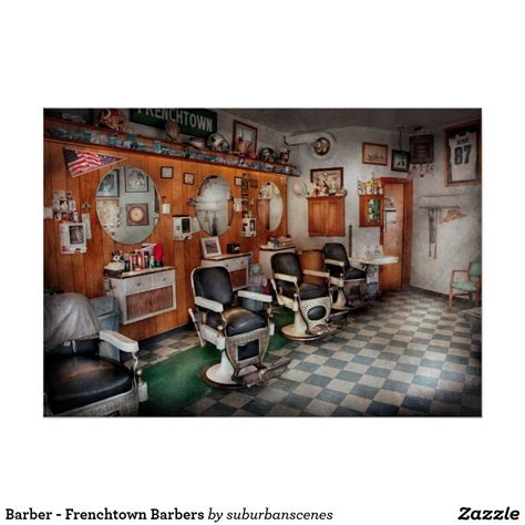 Barber Frenchtown Barbers Poster Barber Shop Interior Barber Shop