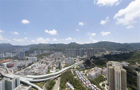 Aerial Panarama View On Shatin Tai Wan Shing Mun River In Hong Kong