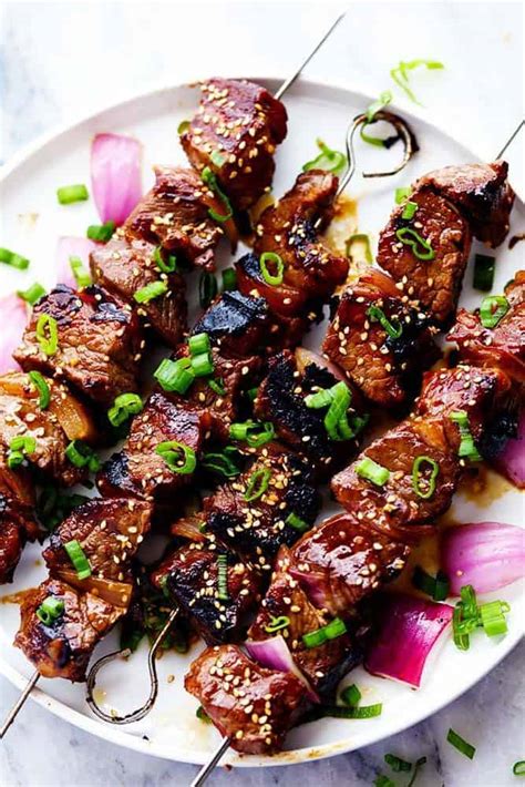 A beef tenderloin (us english), known as an eye fillet in australasia, filet in france, filet mignon in brazil, and fillet in the united kingdom and south africa, is cut from the loin of beef. Grilled Asian Garlic Steak Skewers | The Recipe Critic