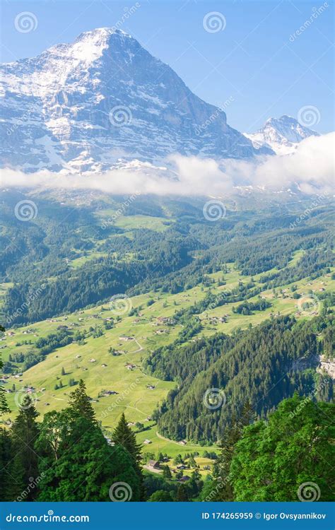 Scenic View Of The Eiger And The Grindelwald Valley From The Heights Of