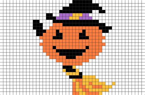 Pumpkin Witch Pixel Art Brik