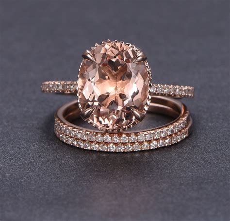 Alibaba.com offers 4,170 rose gold wedding ring sets products. Wedding 3 Ring Set 10x12mm Oval Morganite Diamonds ...