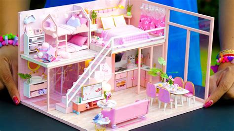 5 DIY Miniature Dollhouse Rooms for Girl - YouTube