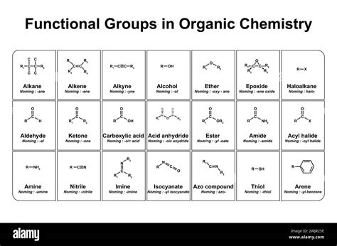 Functional Groups In Organic Chemistry Illustration Stock Photo Alamy