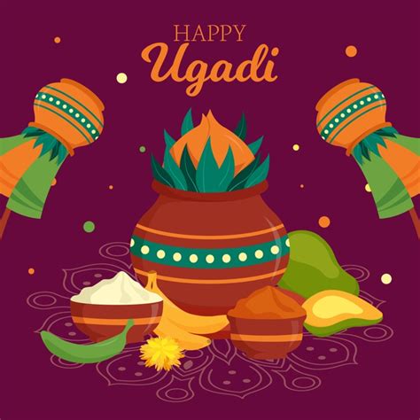 Chaitram is considered as the first month of the year. Happy ugadi festival banner | Free Vector