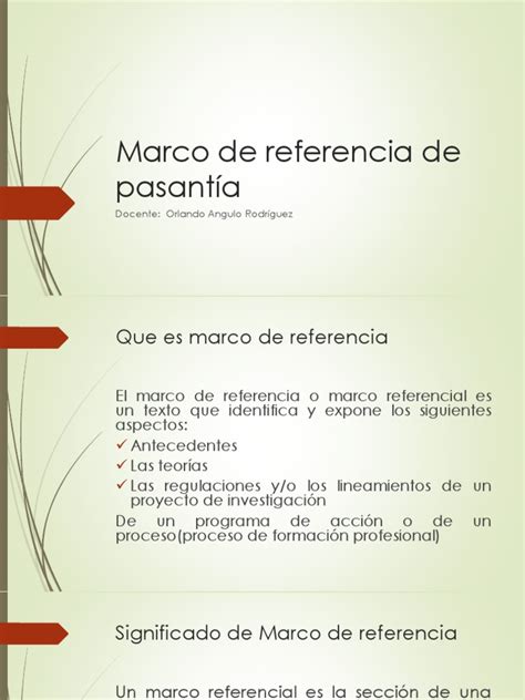 Marco De Referencia De Pasantia Pdf Pdf Paradigma Marco Conceptual