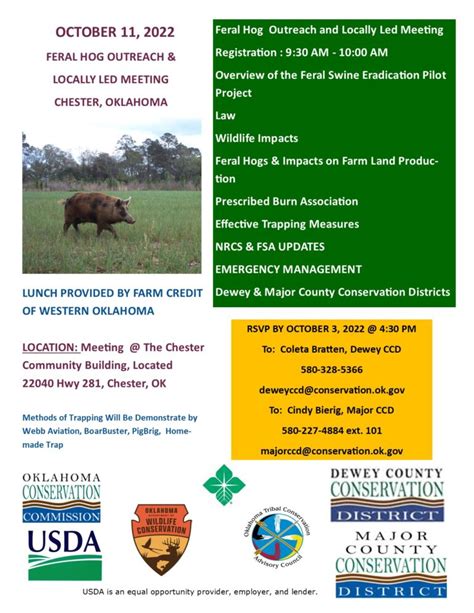 Feral Hog Outreach Meeting Hosted By Dewey And Major County