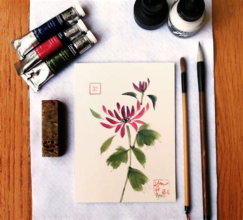 How To Paint Chrysanthemums Using The Chinese Brush Style Chinese