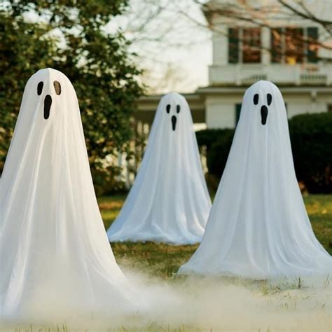 Staked Ghosts With Lights Set Of Three Grandin Road Halloween