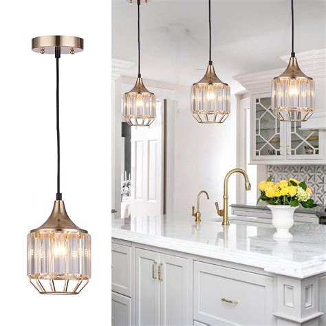1 Kitchen Island Dining Room Crystal Light Gold Painted Ceiling Hanging Lighting Ebay