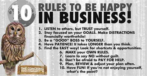 10 Rules To Be Happy In Business Graphic For You To Enjoy And Share