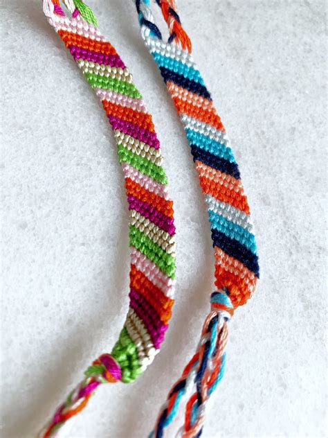 Handcrafted Woven Friendship Bracelets In A Candy Stripe Pattern Most