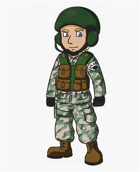 Soldier A Us Army Tank Operator Cartoon Clipart Vector