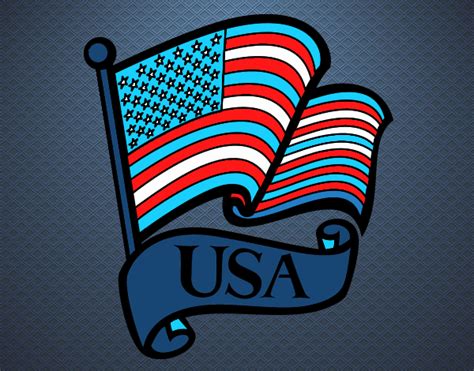 Desenho de Bandeira dos Estados Unidos pintado e colorido por Usuário