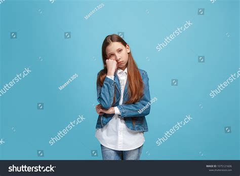 Serious Doubtful Thoughtful Teen Girl Remembering Stock Photo