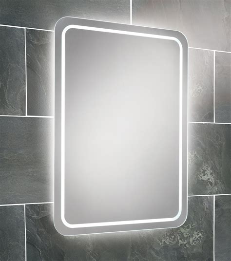 Backlit Bathroom Led Mirror Round Corner With Sensor Touch And Plugs In