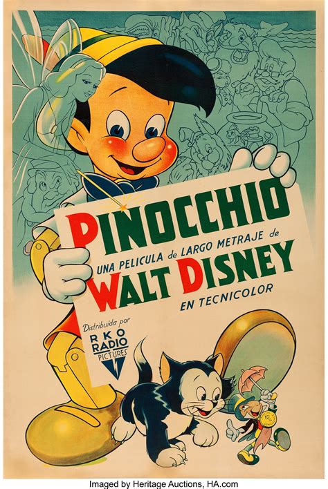 Geppetto's puppet creation, pinocchio, magically comes to life with dreams of becoming a real boy. Pinocchio (RKO, 1940). Argentinean Poster (29" X 43.5").. ... Movie | Lot #86184 | Heritage Auctions