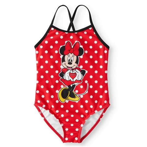 minnie mouse minnie mouse girls 4 6x polka dot one piece swimsuit