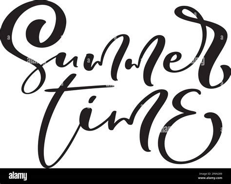 Calligraphy Lettering Text Summer Time Vector Hand Drawn Isolated