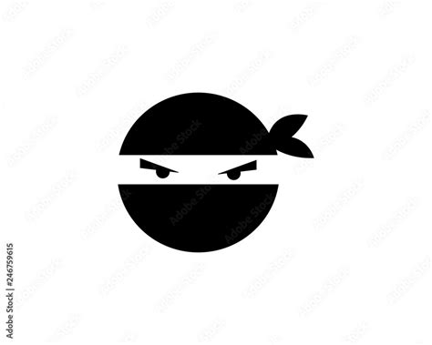 Ninja Warrior Icon Simple Black Ninja Head Logo Stock Vector Adobe Stock